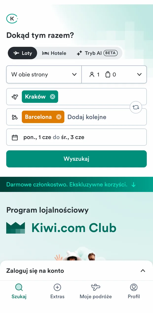 Wpisany wylot z Krakowa do Barcelony