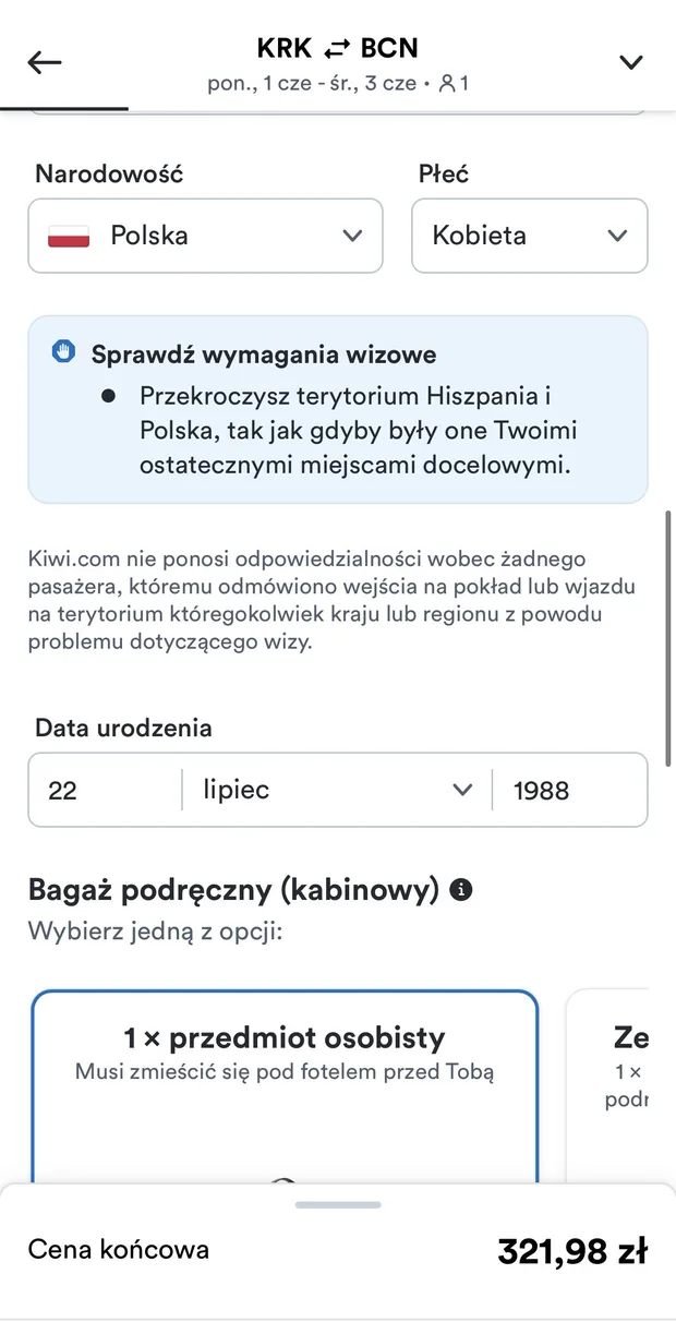Data urodzenia i wybór bagażu